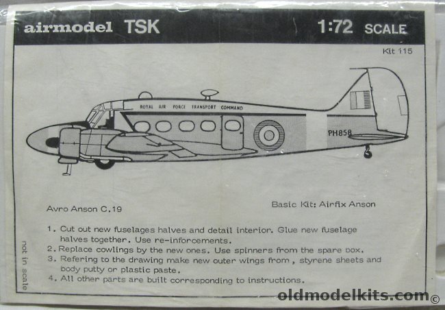 Airmodel 1/72 Avro Anson C-19 Conversion - (C.19) Bagged, 115 plastic model kit